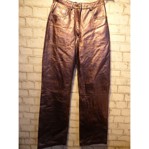 Muubaa x Free People Pewter High Waist Leather Pants 2 NEW - Picture 5 of 13